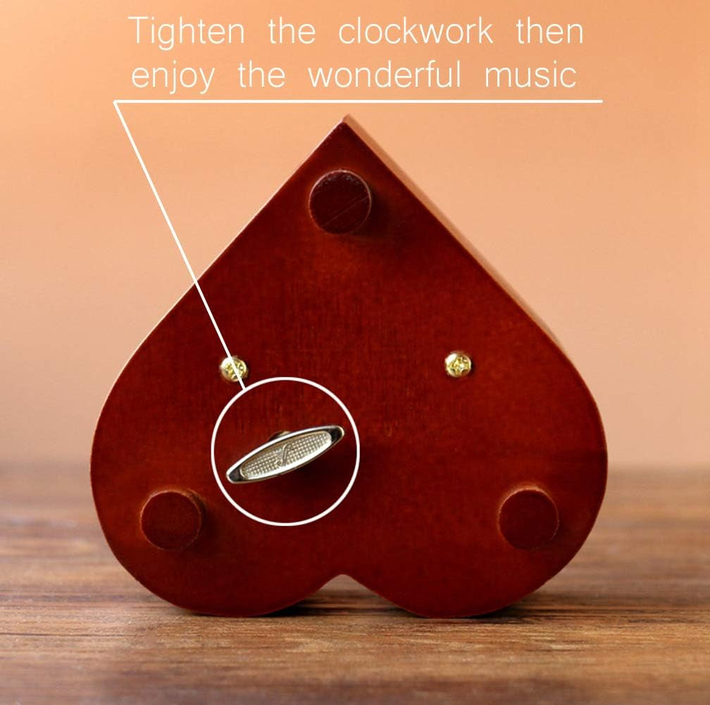 Wooden Music Box La La Land, Heart-Shaped Wind up Clockwork Mechanism Musical Gifts for Kids (La La Land)