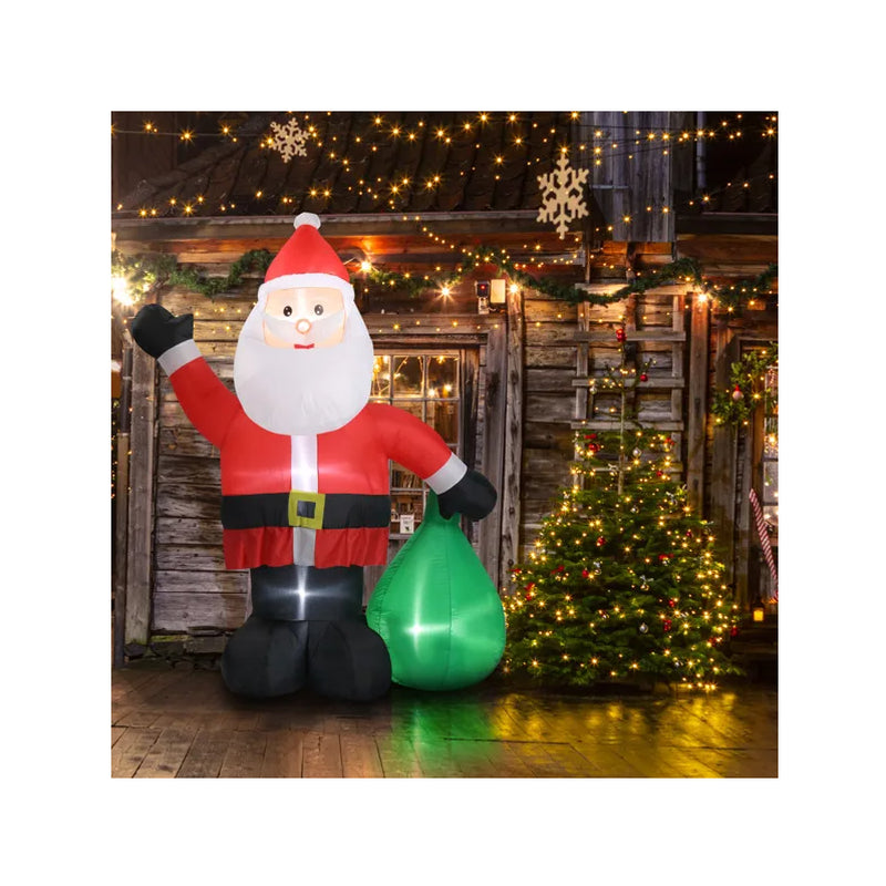 6 FT Lighted Christmas Inflatable Decoration, Inflatable Santa Claus with Large Gift Bag, Funny Blow up Yard Decorations with Built-In LED Lights for Holiday Party Front Yard Lawn Garden Decor