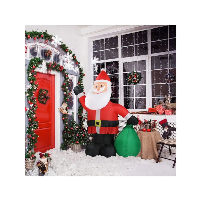 6 FT Lighted Christmas Inflatable Decoration, Inflatable Santa Claus with Large Gift Bag, Funny Blow up Yard Decorations with Built-In LED Lights for Holiday Party Front Yard Lawn Garden Decor