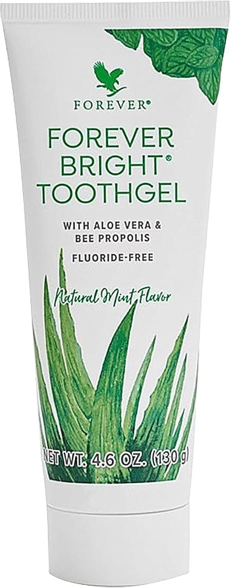Forever Living - Bright Toothgel - Fluoride-Free Aloe Vera Gel with Bee Propolis, Peppermint-Spearmint Flavor, Dental Care, 4.6 Oz