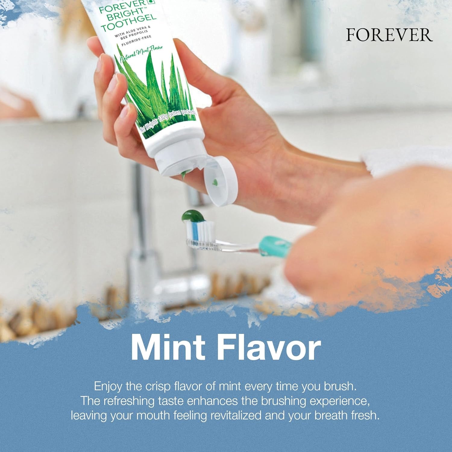 Forever Living - Bright Toothgel - Fluoride-Free Aloe Vera Gel with Bee Propolis, Peppermint-Spearmint Flavor, Dental Care, 4.6 Oz