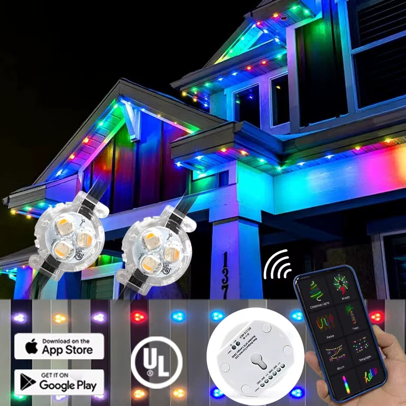 30Mm RGBW UCS2904 Outdoor Waterproof LED Pixel Track Light Source Permanent IP68 Rated Christmas Lights