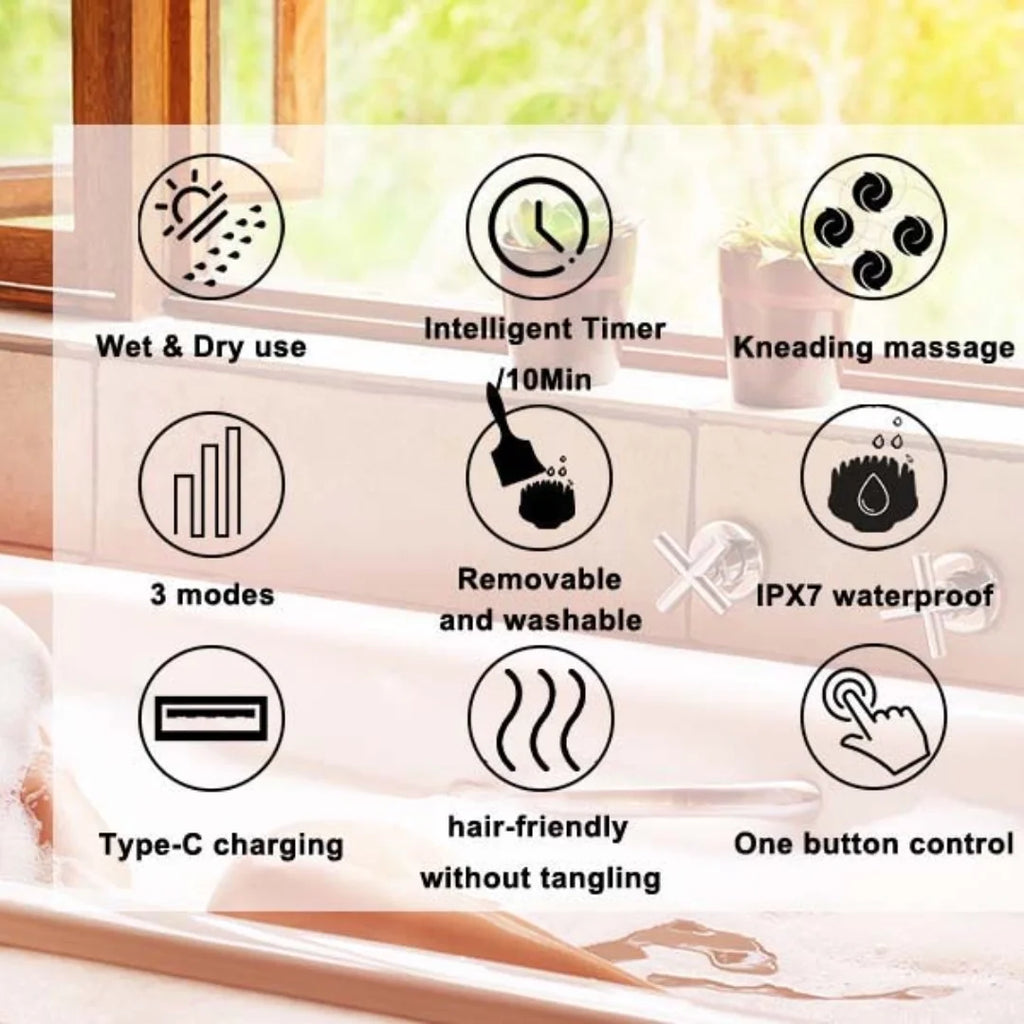 Scalp Massager Portable Electric Scalp Massager Hair Growth,Waterproof Handheld Head Scratcher Massager,3 Speed Modes with 8 Massage Claws Cat Massager(Purple)