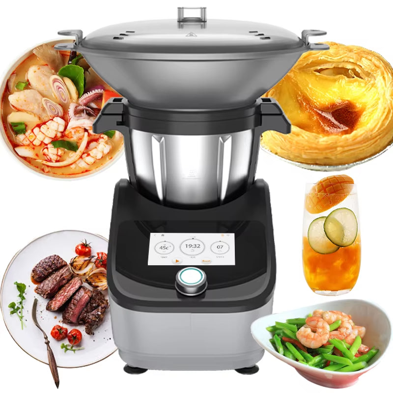Large Capacity Automatic Household Kitchen Robot Multi-Function Food Processor for Cooking Baking Dough Mixing Smart Kitchen