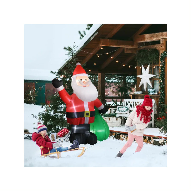 6 FT Lighted Christmas Inflatable Decoration, Inflatable Santa Claus with Large Gift Bag, Funny Blow up Yard Decorations with Built-In LED Lights for Holiday Party Front Yard Lawn Garden Decor
