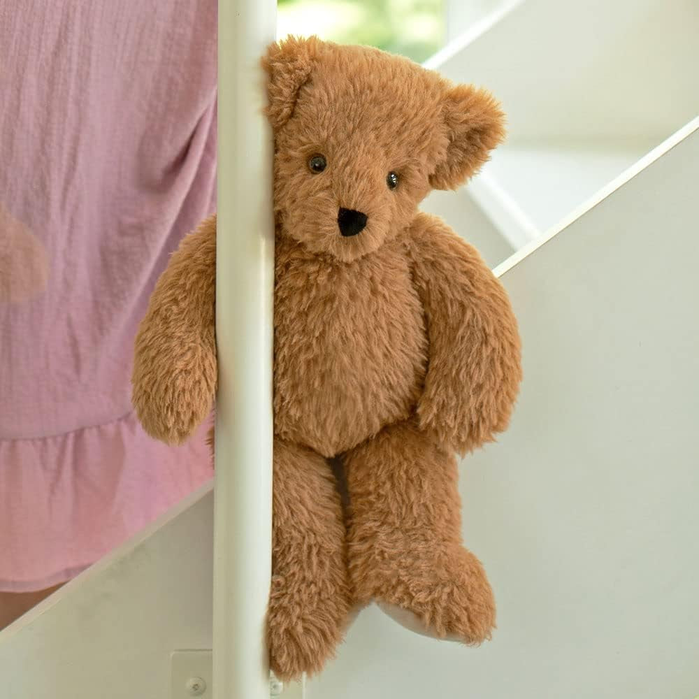 Stuffed Animal 13 Inch | Almond Brown Bear Stuffed in USA with 100% Recycled Filling | Bear Hospital Care Support