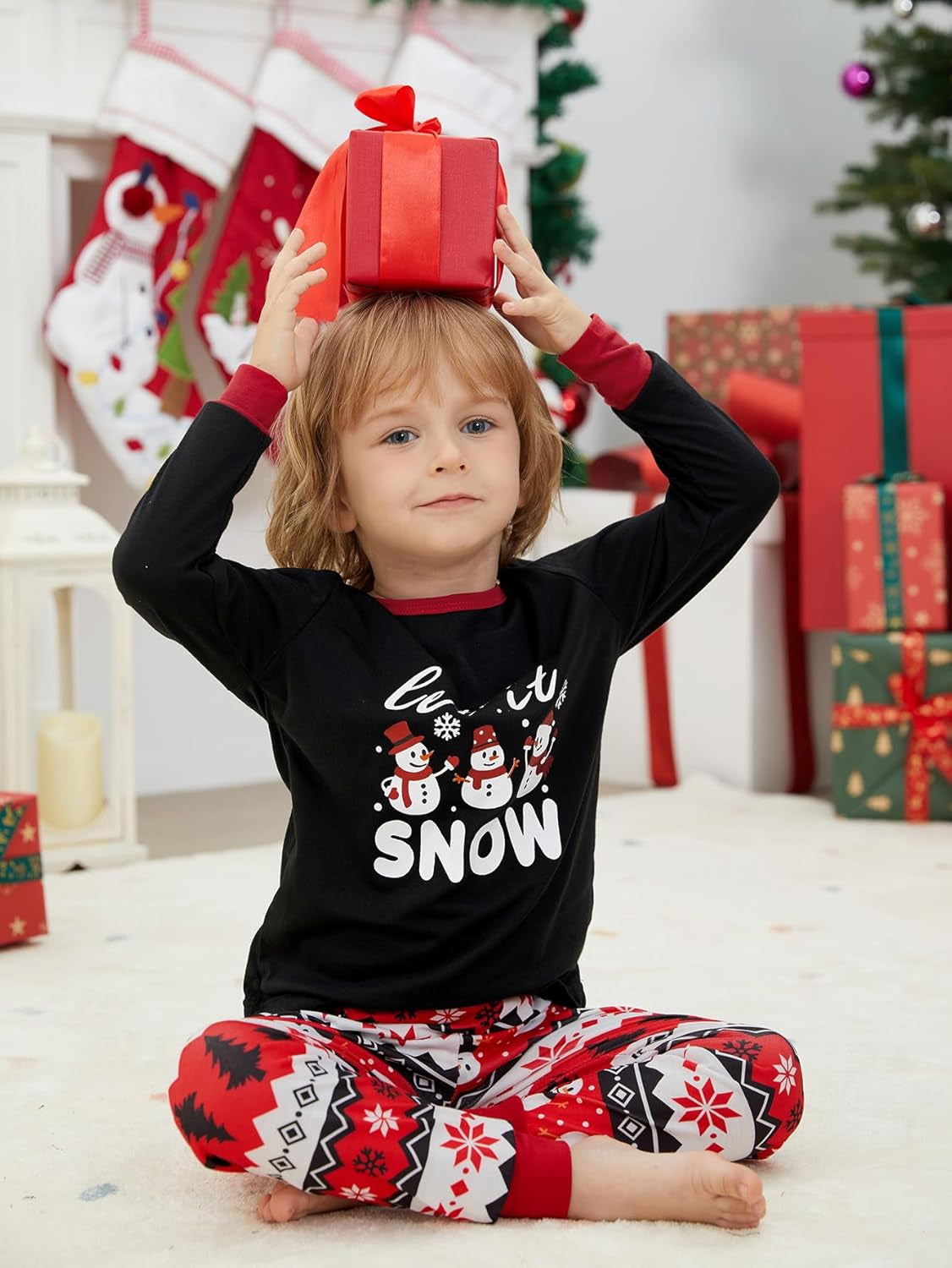 Matching Christmas Family Pajamas Set Holiday Santa Claus 2Pcs PJS Set