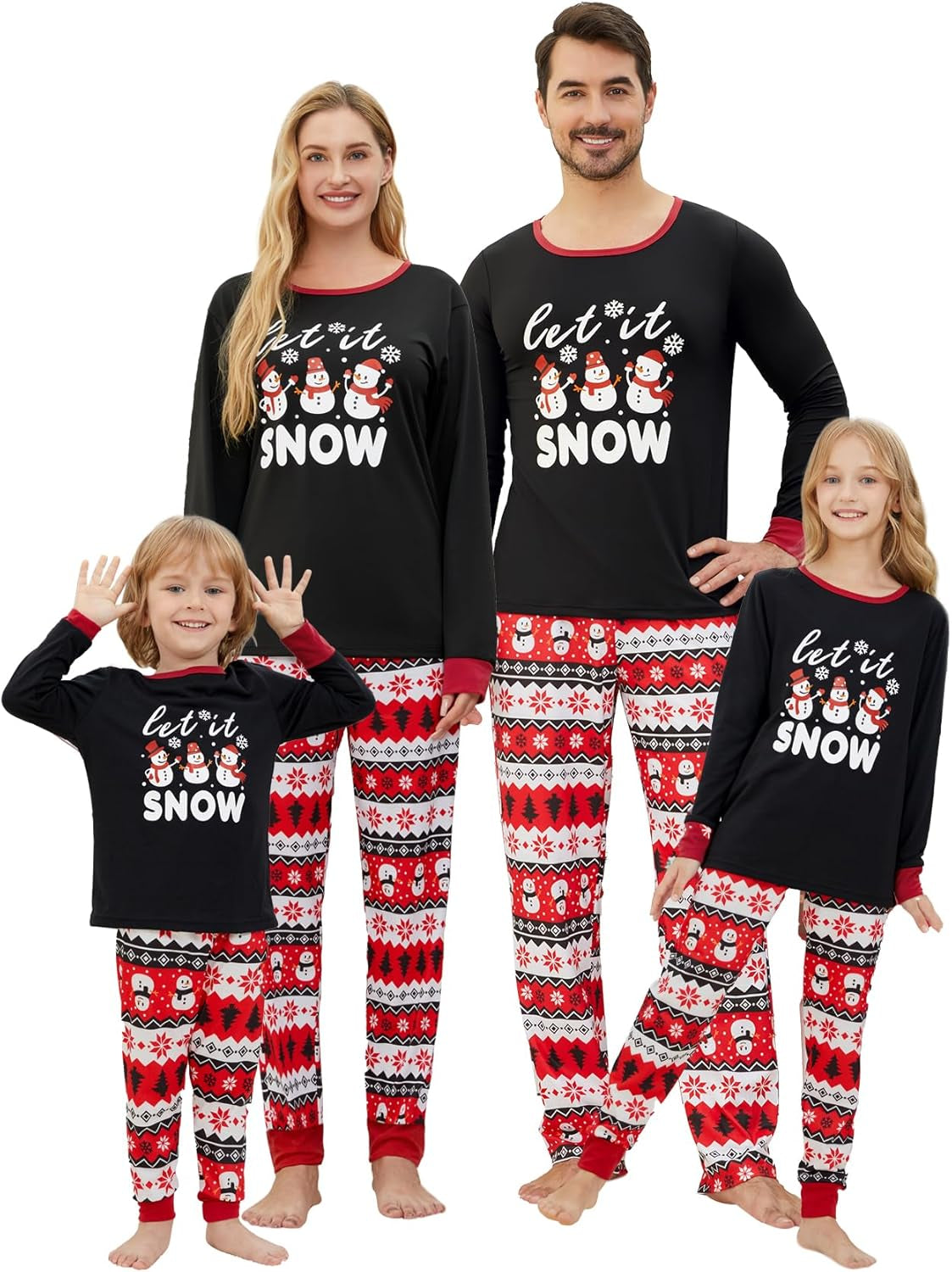 Matching Christmas Family Pajamas Set Holiday Santa Claus 2Pcs PJS Set