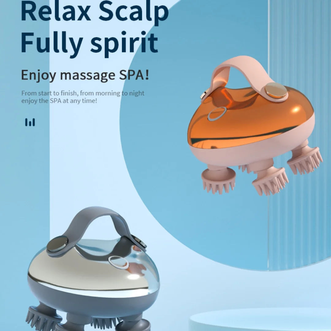 Scalp Massager Portable Electric Scalp Massager Hair Growth,Waterproof Handheld Head Scratcher Massager,3 Speed Modes with 8 Massage Claws Cat Massager(Purple)