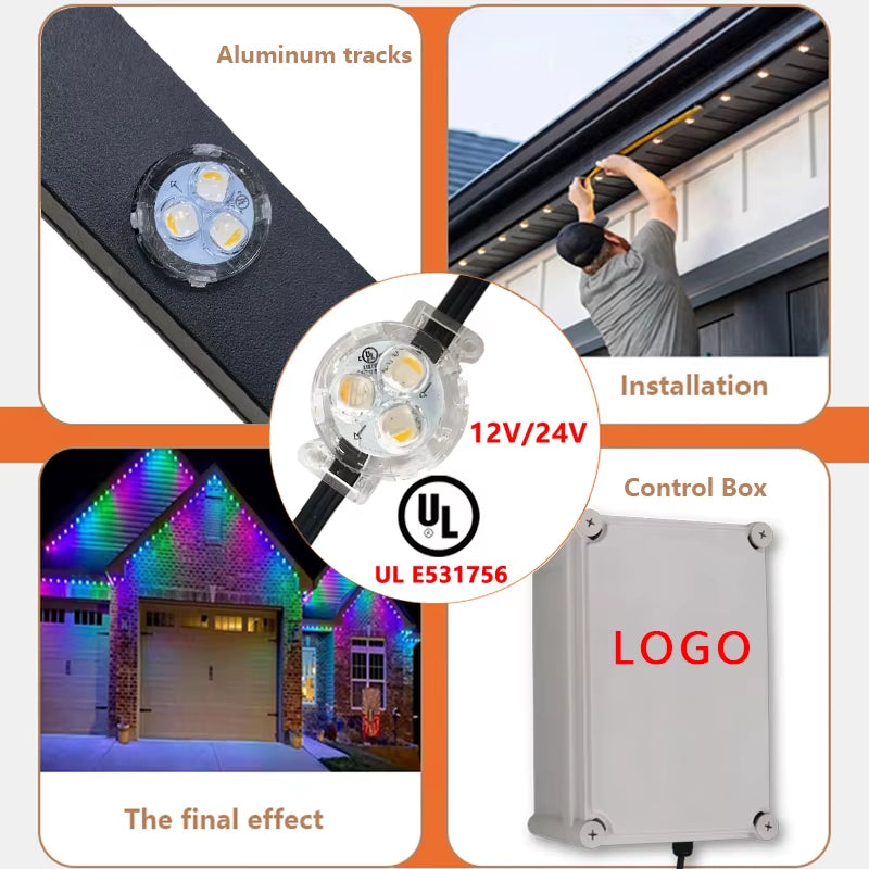 30Mm RGBW UCS2904 Outdoor Waterproof LED Pixel Track Light Source Permanent IP68 Rated Christmas Lights
